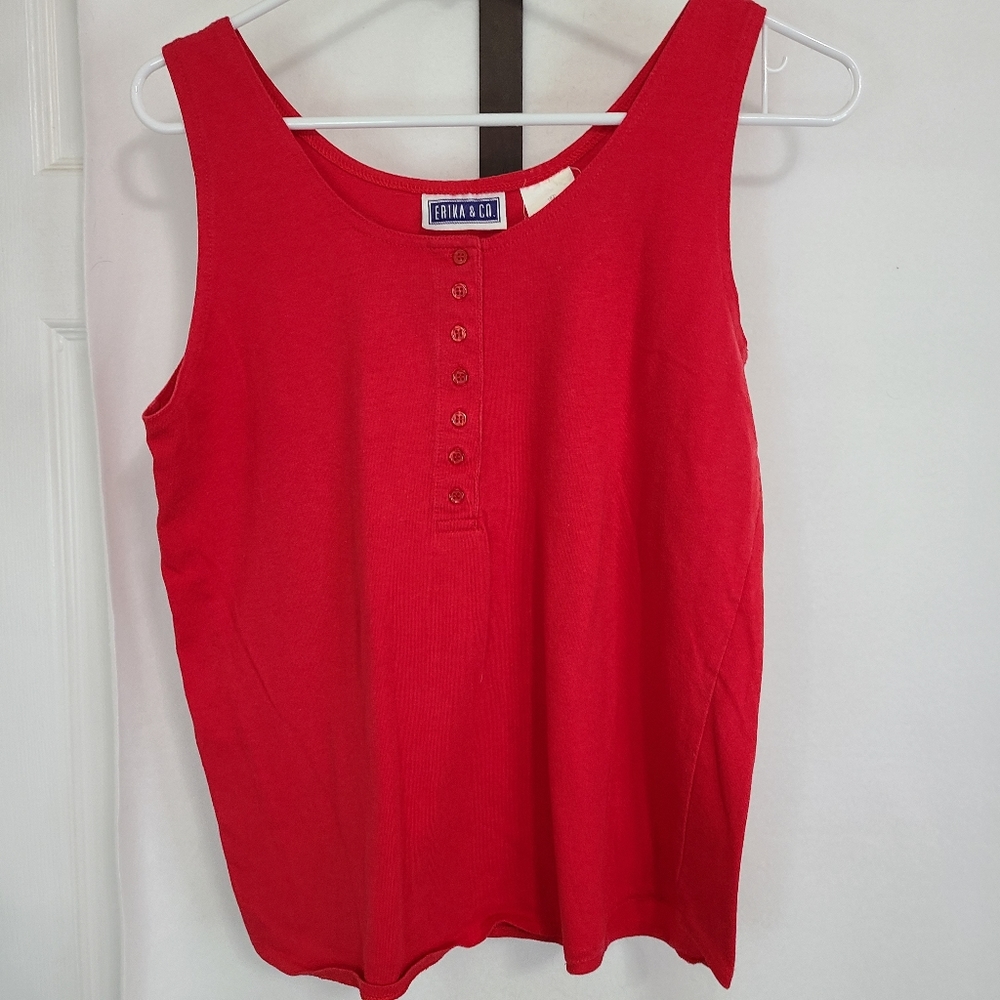 Erika & Co.  Woman's Sleeveless Blouse Size: Medium Color: Red